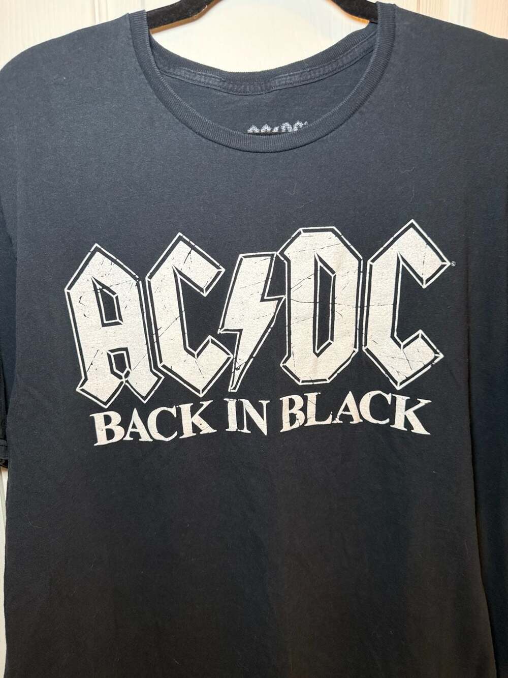 AC/DC Back In Black Rock Band Logo Graphic T-Shirt Men's 2XL